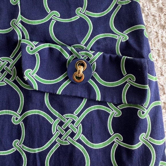 Talbots Petite Geometric Chain Boat Neck Sleeveless Women's Sheath Dress Size 8 - Picture 4 of 6